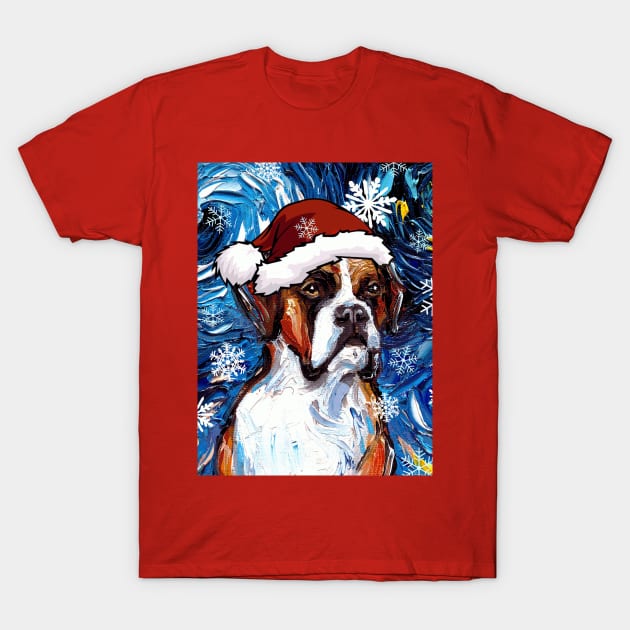 Boxer Santa T-Shirt by sagittariusgallery